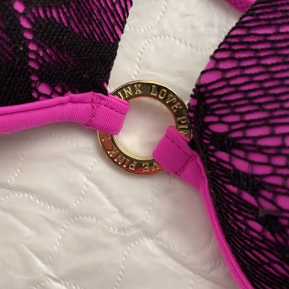Victoria’s Secret PINK purple and black bikini top M - Picture 8 of 9